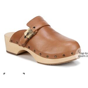 Dr Scholls Dr. Scholl’s womens brown leather wood  Classic Clogs mules shoes 7